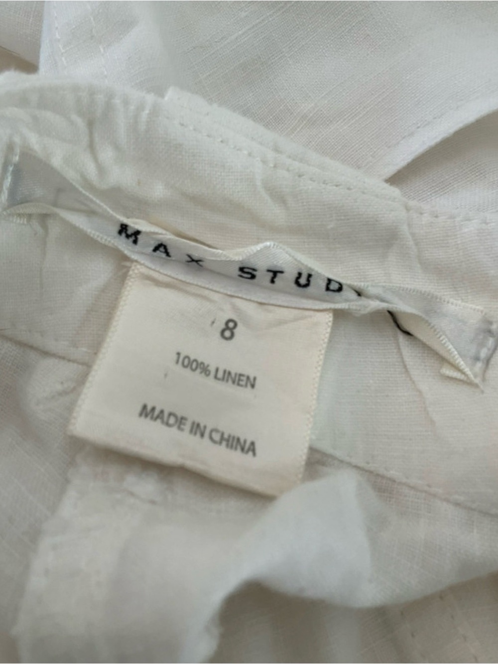 Max Studio Cream High-Rise Wide-Leg Linen Trousers(reasonable offers r welcomed) - Picture 2 of 4